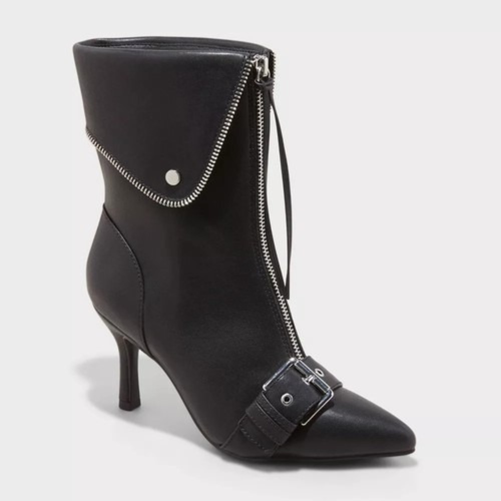 Women's Mickey‎ Moto Ankle Boots by A New Day Black Size 6.5 New With Tags